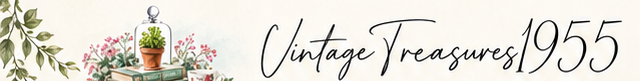 Vintage Treasures 1955 original illustrated logo